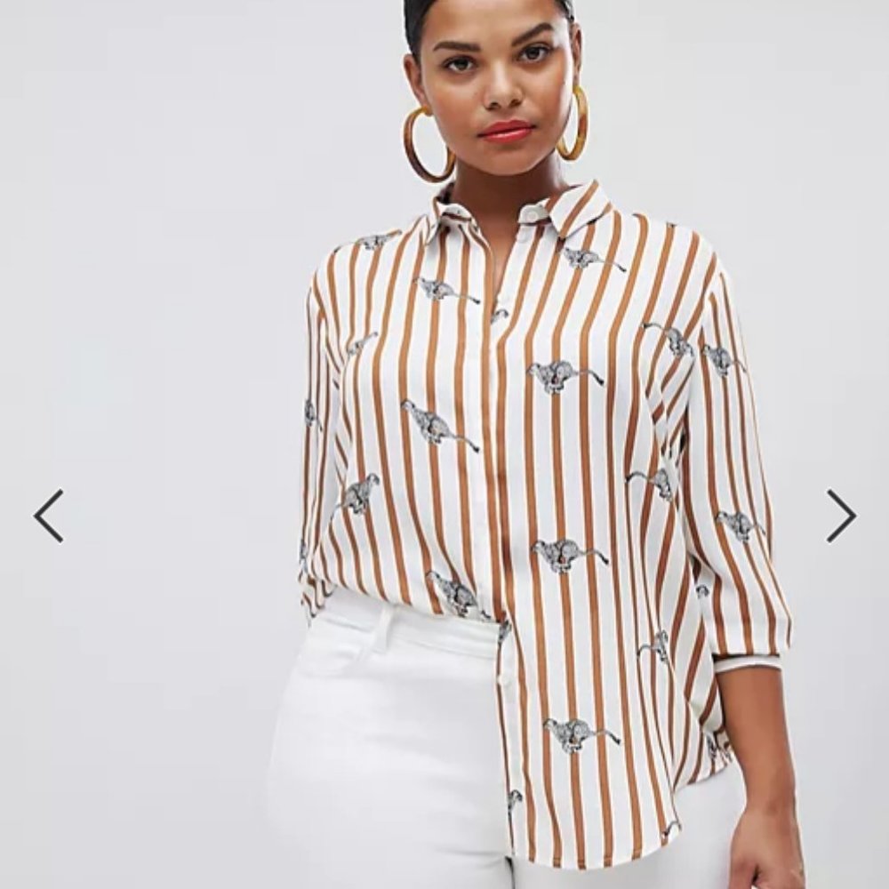 ASOS Curve Cheetah & Stripe Shirt